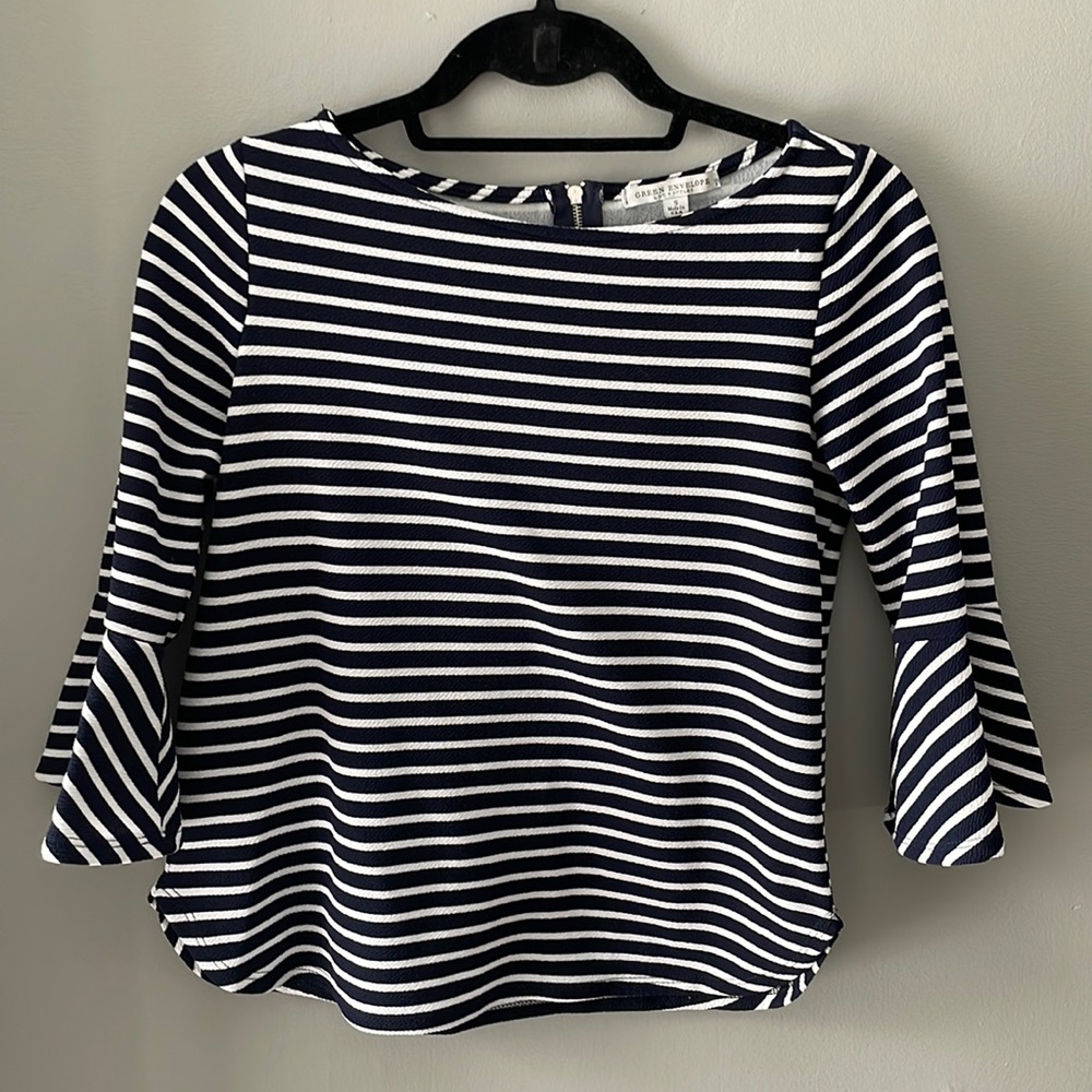 Bell Sleeve Top - Navy